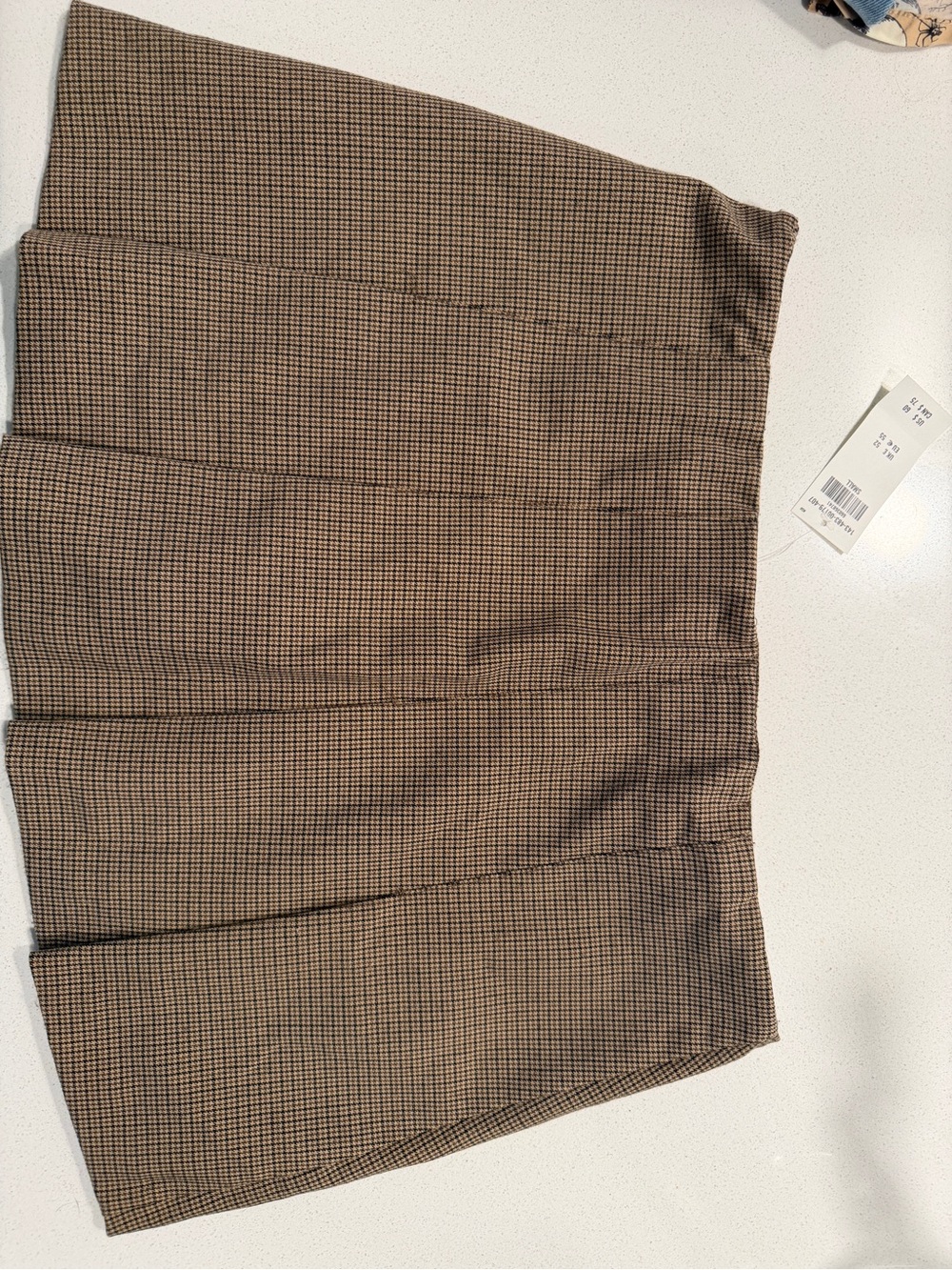 Abercrombie Pleated Brown Plaid Mini Skirt - Picture 3 of 5